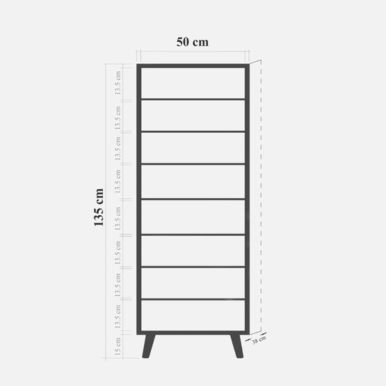 Lar 10 Bölmeli Dijital Baskılı Ayakkabı Dolabı Sonomo 