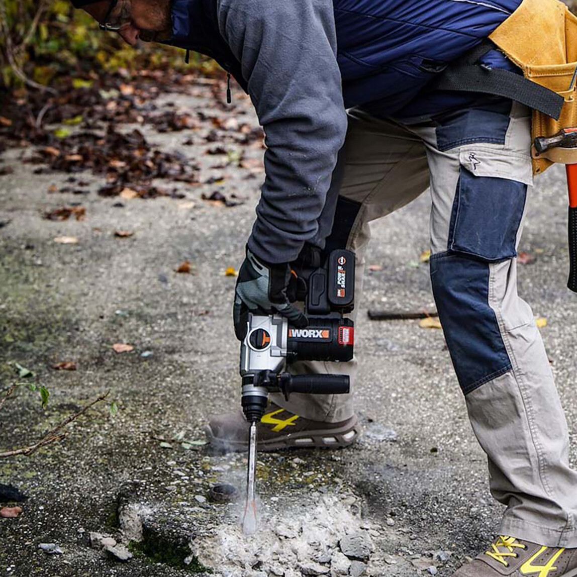    WORX WX380.9 20Volt 2.2J Profesyonel SDS-Plus Pnömatik Kırıcı Delici (Akü ve Şarj Cihazı Dahil Değildir.) 