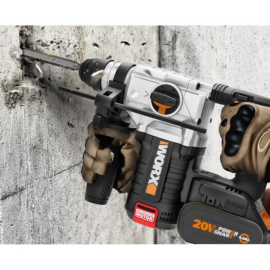 WORX WX380.9 20Volt 2.2J Profesyonel SDS-Plus Pnömatik Kırıcı Delici (Akü ve Şarj Cihazı Dahil Değildir.)