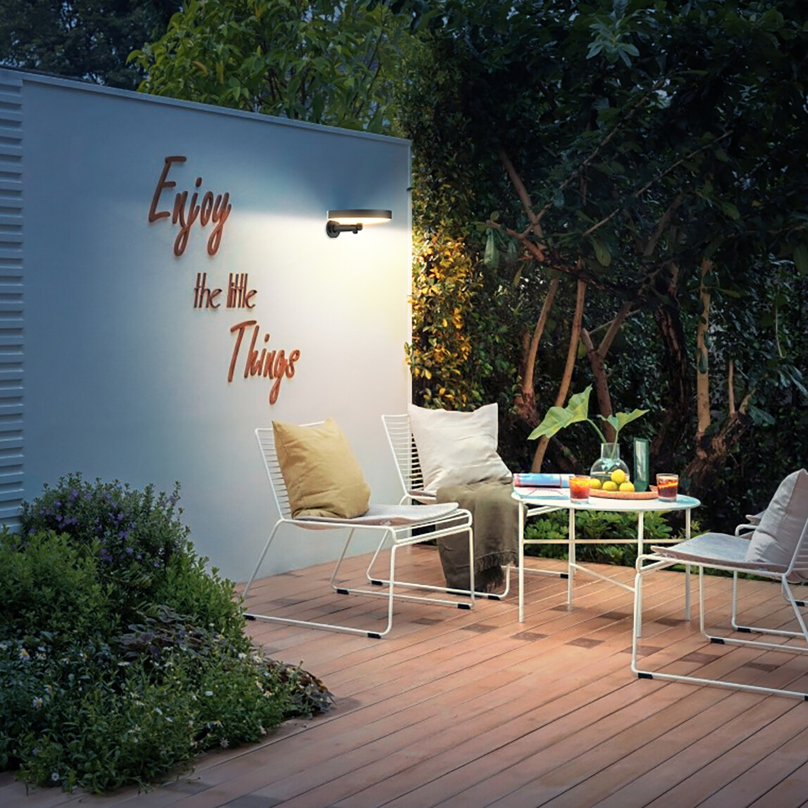    Solar Silindir Sensörlü Aplik 1000 Lümen Ip65     