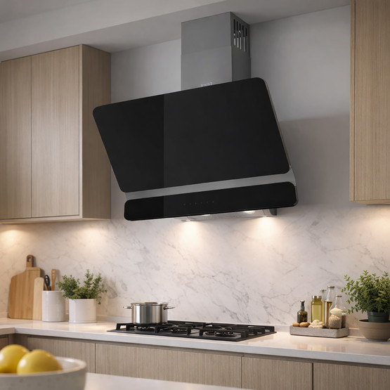 Ferre D080 Çift Camlı Davlumbaz Siyah