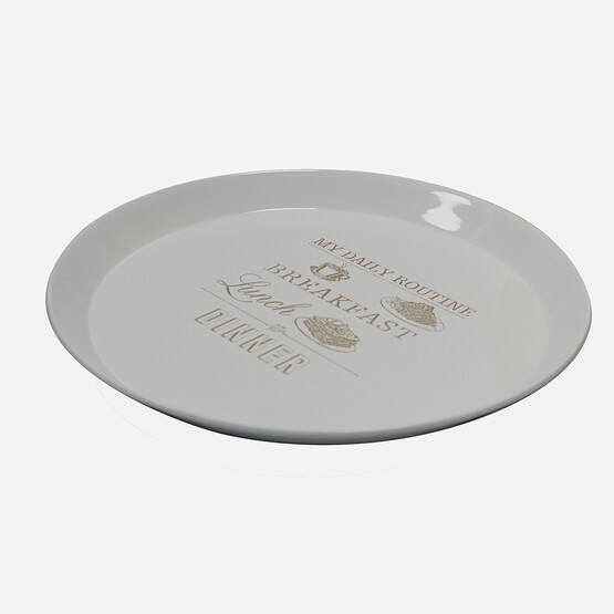 Evstyle Pratik Yuvarlak Tepsi Beyaz 38cm