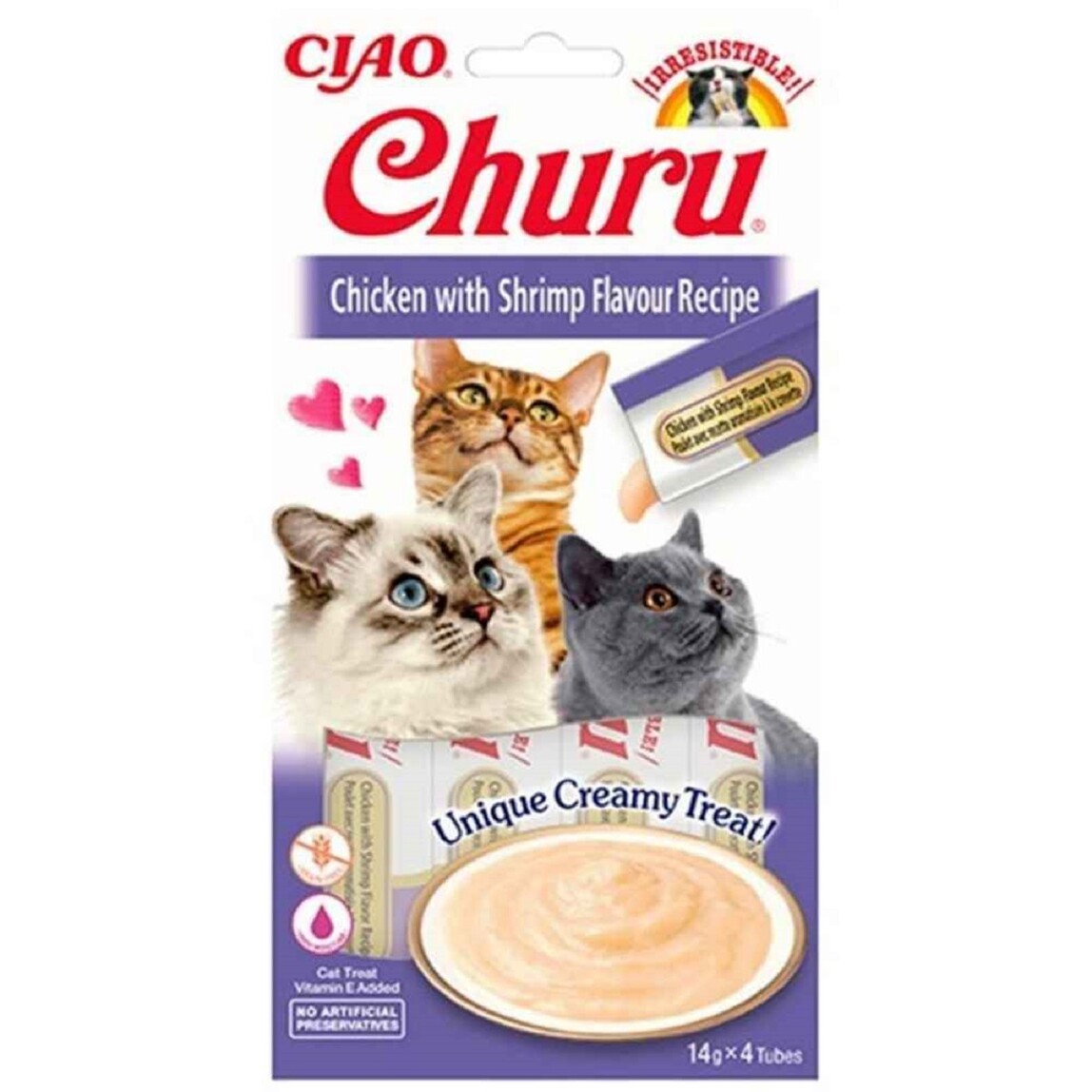    Ciao Churu Cream Tavuklu ve Karidesli Kedi Ödül Kreması 4x14gr 