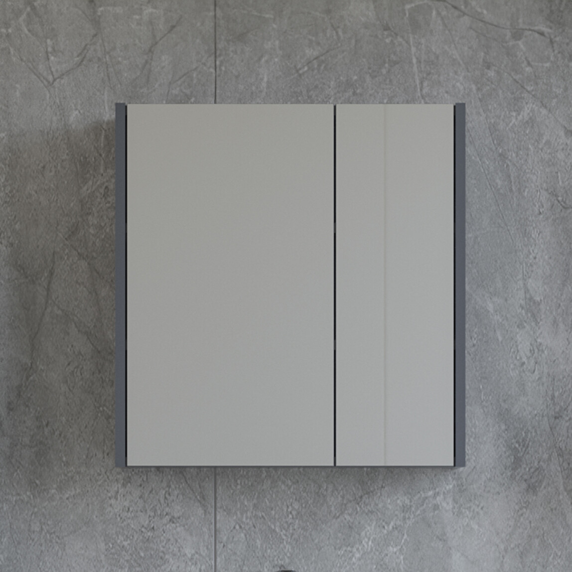    Bonitobagno Coste Aynalı 65 cm Banyo Dolabı Üst Modül Antrasit 