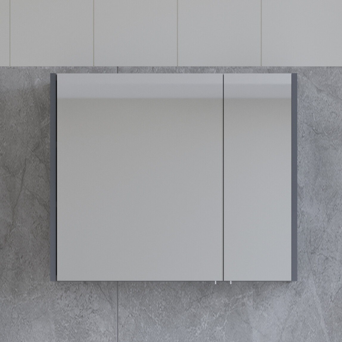    Bonitobagno Coste Aynalı 100 cm Banyo Dolabı Üst Modül Antrasit 