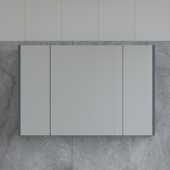 Bonitobagno Coste Aynalı 100 cm Banyo Dolabı Üst Modül Antrasit