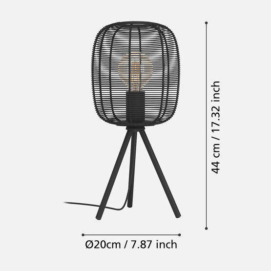 Eglo Rinroe Masa Lambası E27 Siyah 
