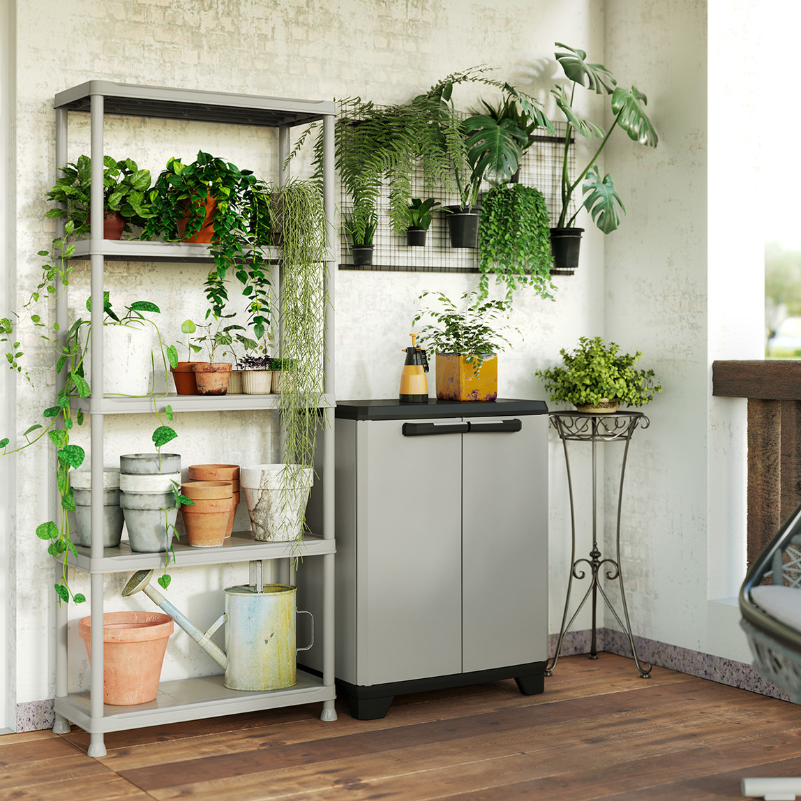    Keter Planet Tek Raflı Plastik Dolap Antrasit  