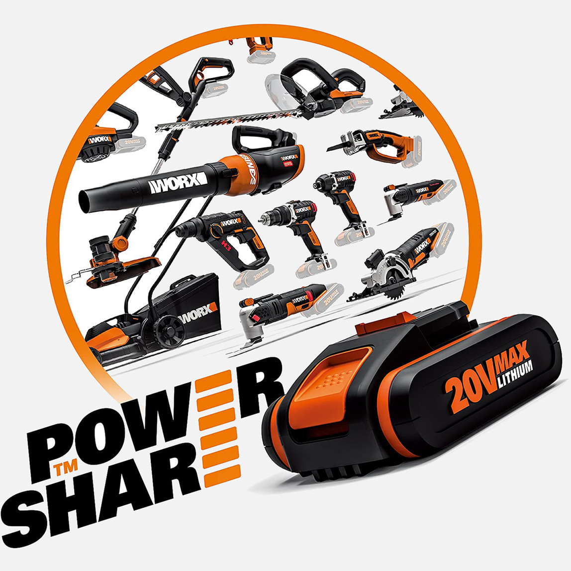    WORX WX812.9 20Volt 125mm Kömürsüz Profesyonel Avuç Taşlama 