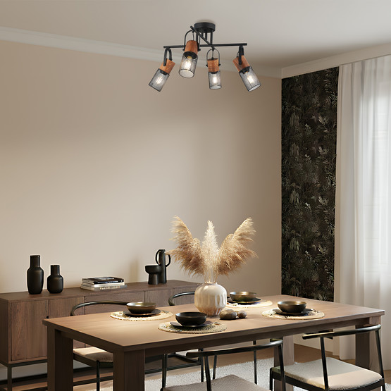 Lucea Lema 4 lü Siyah Plafonyer 