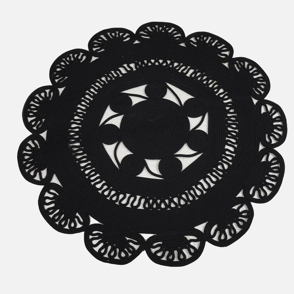    Etc Hande Jüt Halı Siyah 120x120 cm 