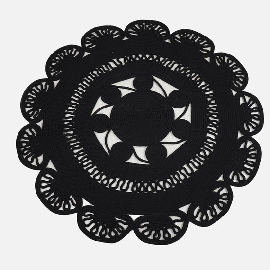 Etc Hande Jüt Halı Siyah 120x120 cm