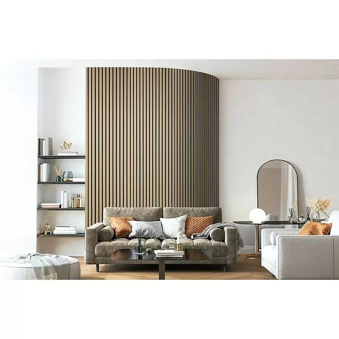    Quanti Dikdörtgen Akustik Duvar Paneli Açık Gri Meşe 52x244x1,8 cm 