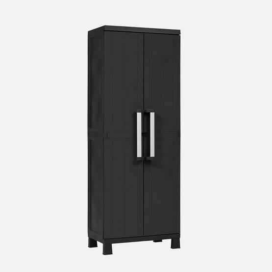 Garage Midi 4 Raflı ve Uzun Bölmeli Plastik Dolap Siyah