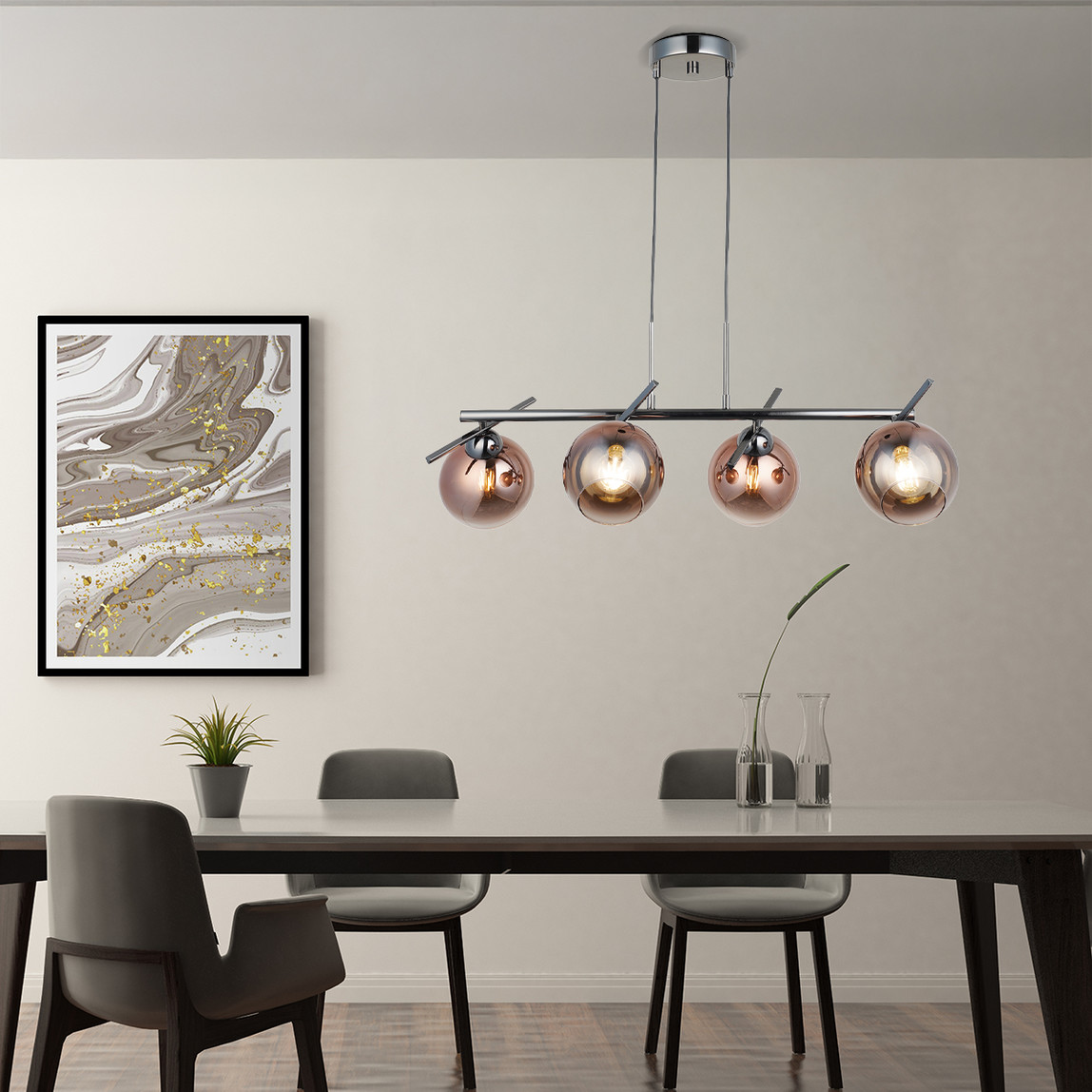    Bena Kobalt Metal 4'lü Sıralı Avize 