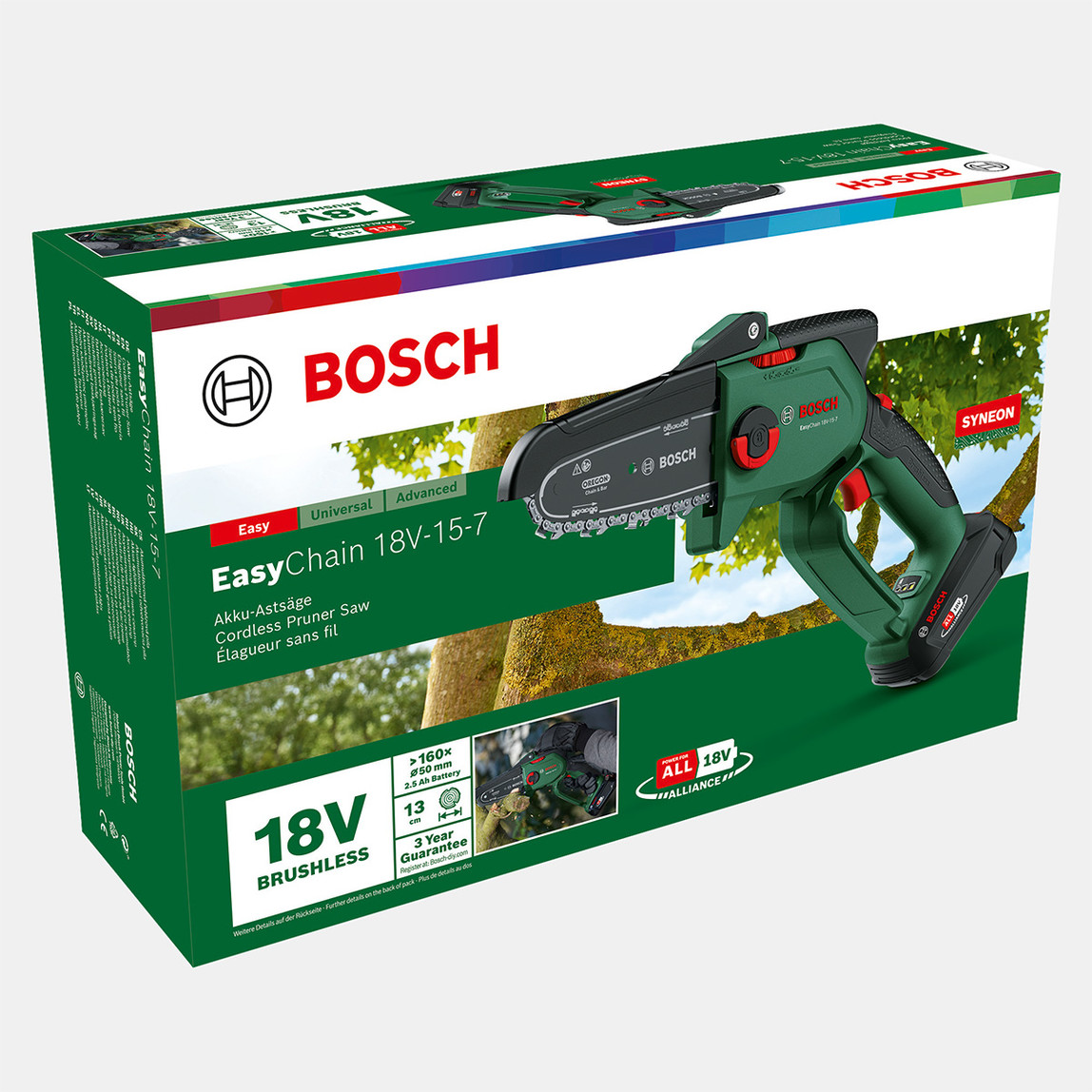    Bosch EasyChain 18V-15-7 Solo Akülü Zincirli Budama Makinesi 