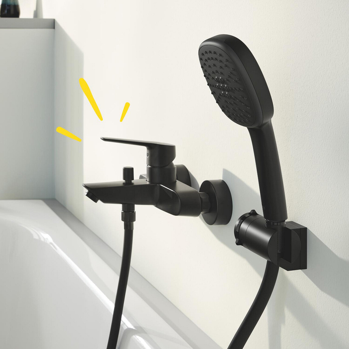    Grohe Start Siyah Banyo Bataryası 