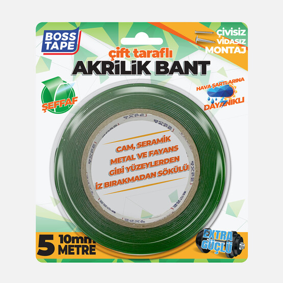 Boss Tape Yeşil Akrilik Çift Taraflı Bant