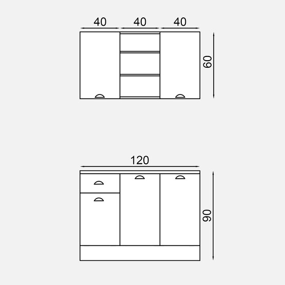 Fly Mini Mutfak Dolabı Dişbudak  120cm