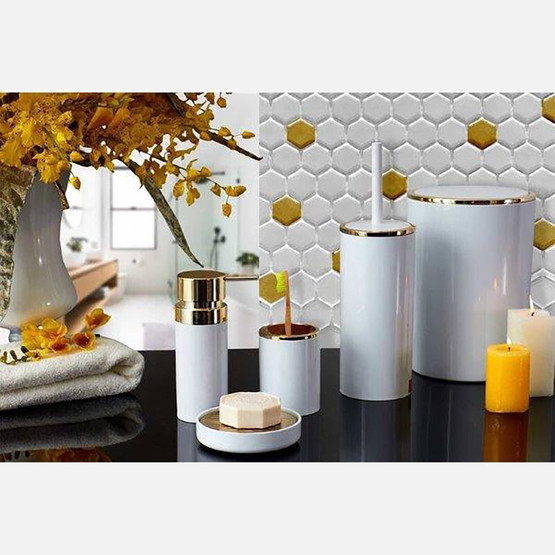 Primanova Lenox Banyo Seti Beyaz-Altın