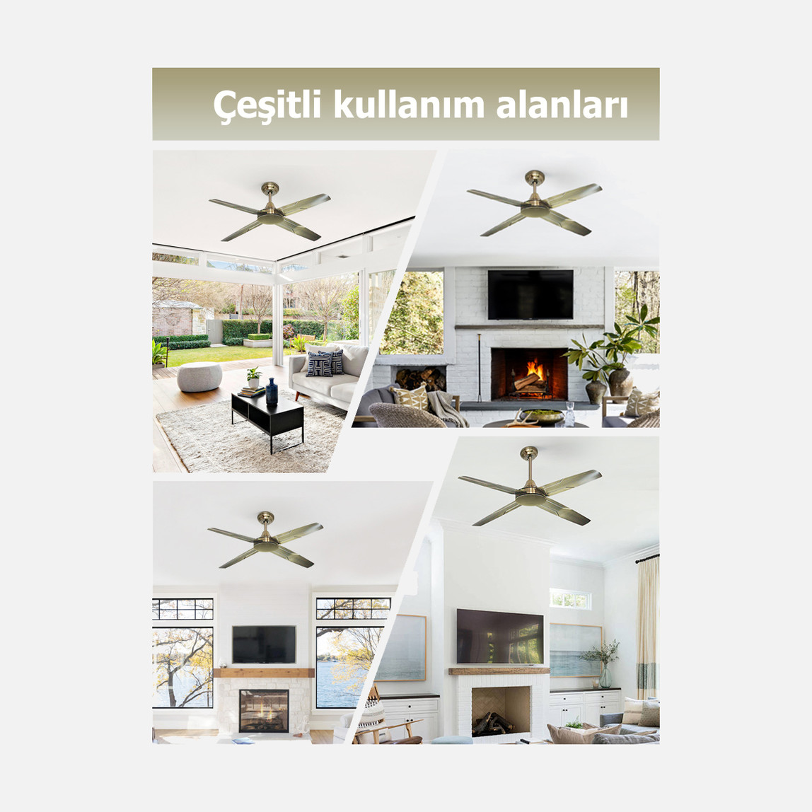    Dlc Solano Işıksız Antik 122 cm Tavan Vantilatörü 