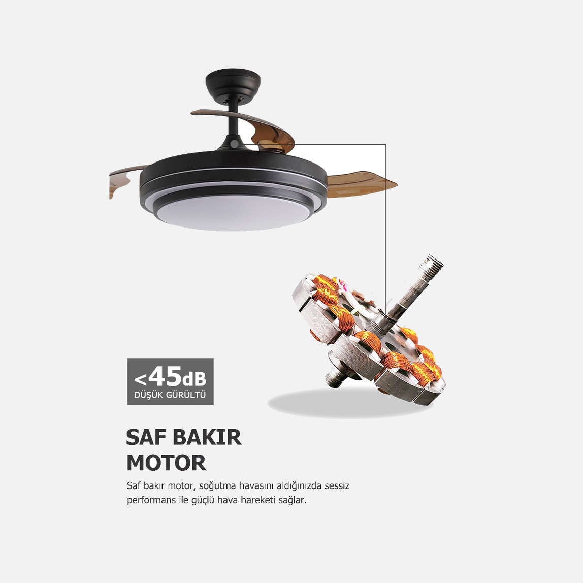    Dlc Vespero Led Kumandalı 106 cm Tavan Vantilatörü 