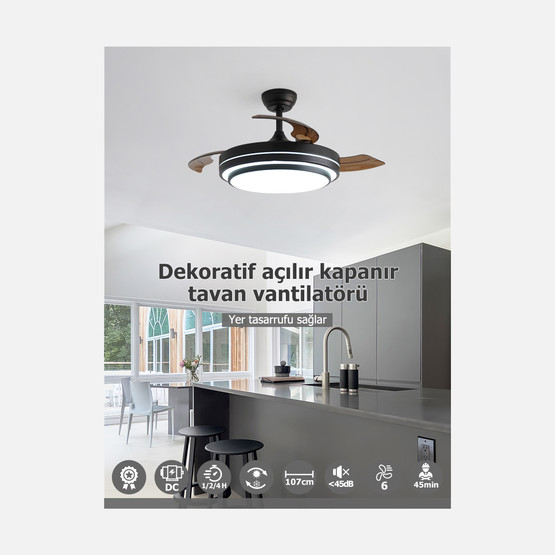 Dlc Vespero Led Kumandalı 106 cm Tavan Vantilatörü
