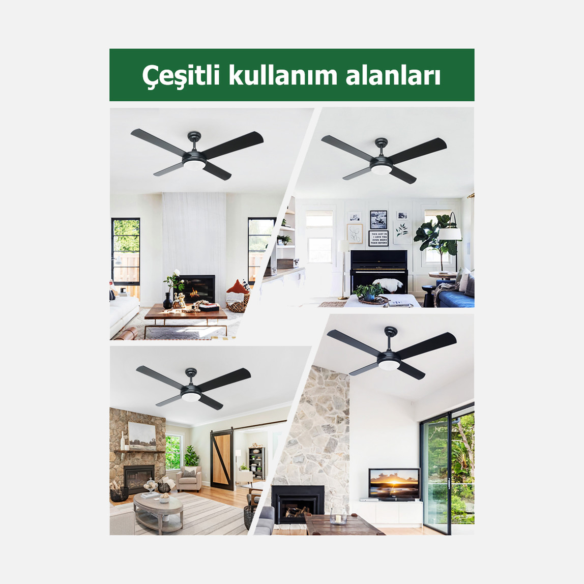    Dlc Levante Led Siyah 122 cm Tavan Vantilatörü 