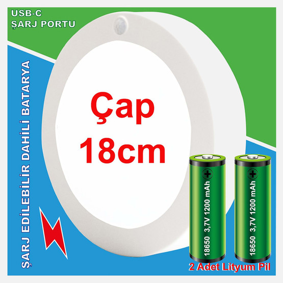 GreenTech Şarjlı Hareket Sensörlü Led Lamba GT-CL05