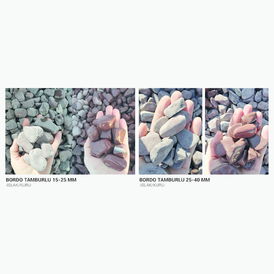 Güzelbahçe 10 Kg Doğal Taş Bordo Tamburlu 15-25 mm 