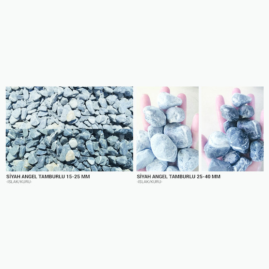 Güzelbahçe 10 Kg Doğal Taş Siyah Angel Tamburlu 25-40 mm