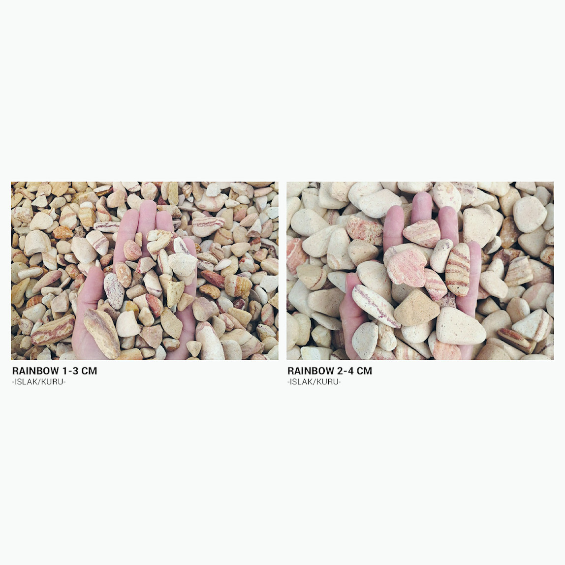    Güzelbahçe 10 Kg Doğal Taş Rainbow Tamburlu 1-3 cm 