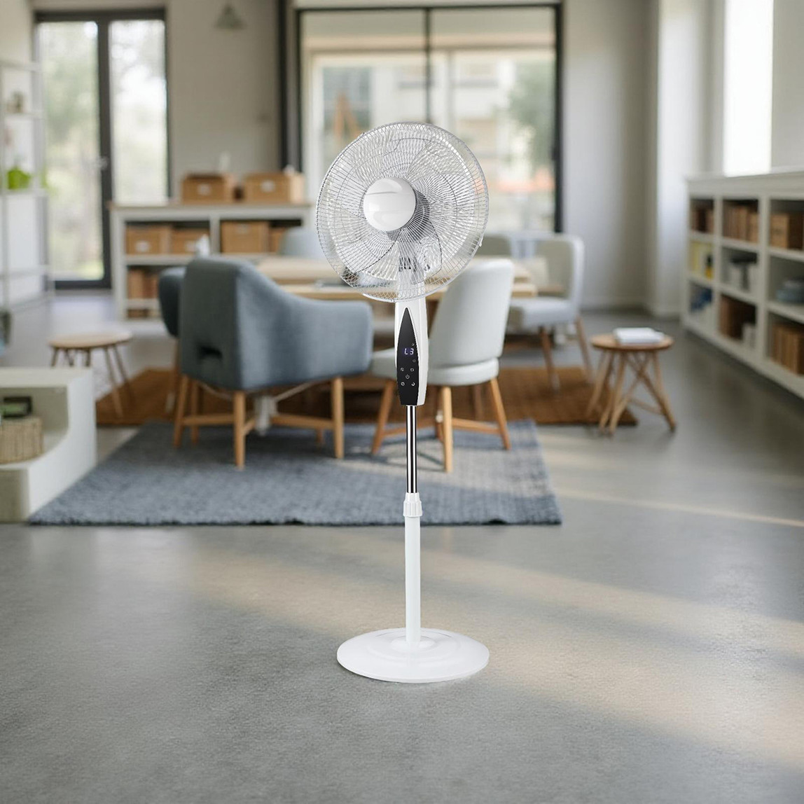    Dlc FS-K45BR 65 Watt Zaman Ayarlı Kumandalı Ayaklı Vantilatör Beyaz 