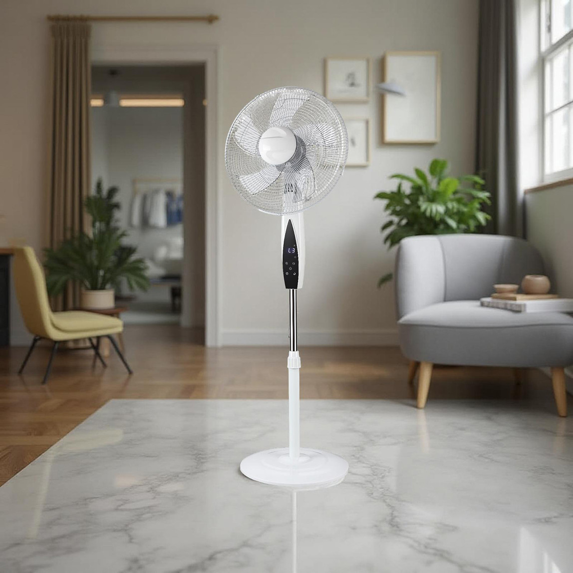    Dlc FS-K40BR Ayaklı Zaman Ayarlı Uzaktan Kumandalı Vantilatör 50 Watt Beyaz 