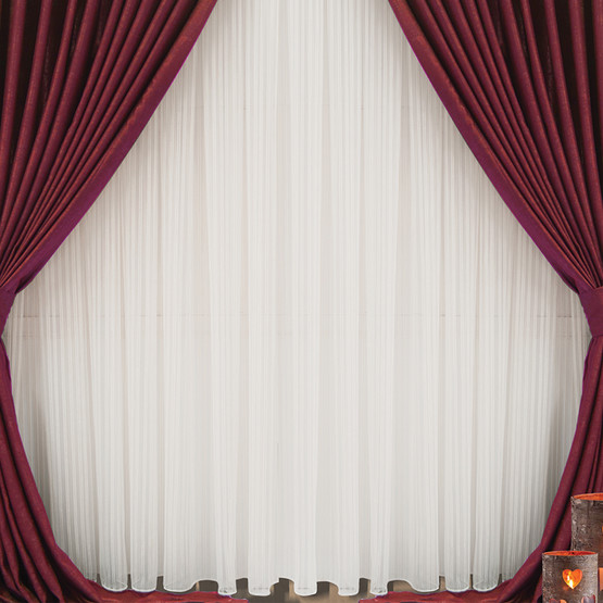 Elegance Flamlı Kareli Armür Tül