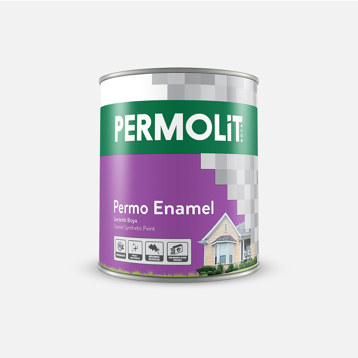    Permo 2,5 L Enamel Sentetik Boya Antrasit 