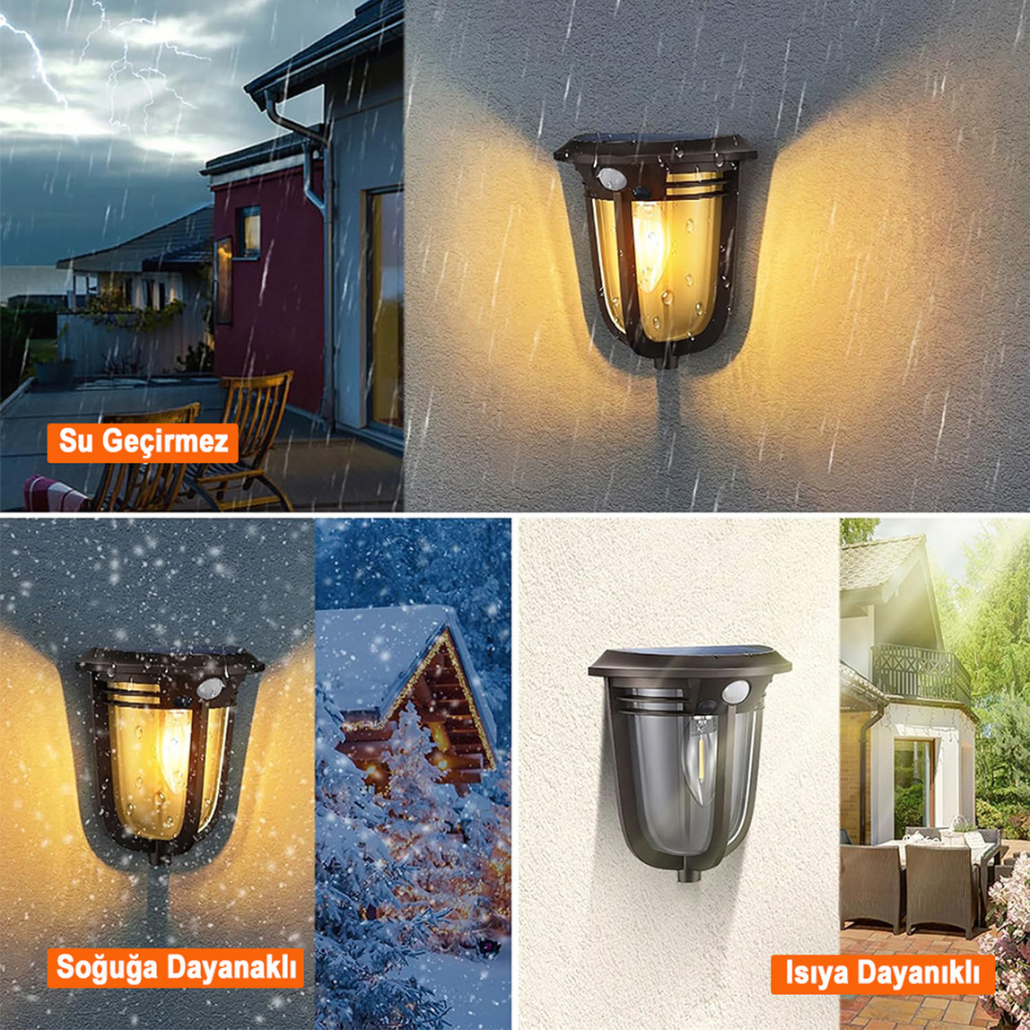    Greentech Güneş Enerjili Hareket Sensörlü Led Aplik 