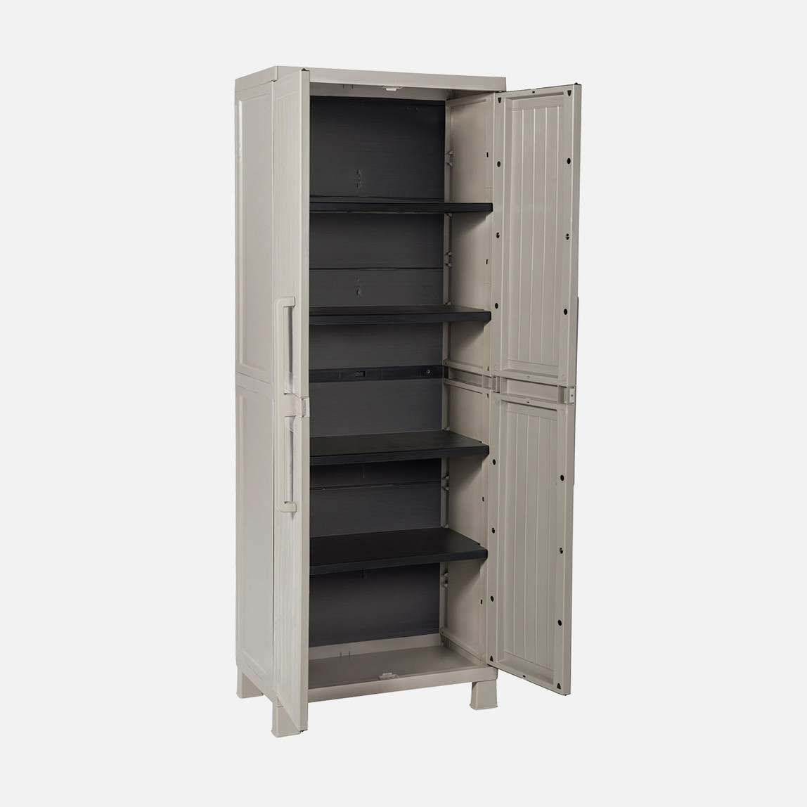    Wood Midi 4 Raflı Plastik Dolap Taş Gri 