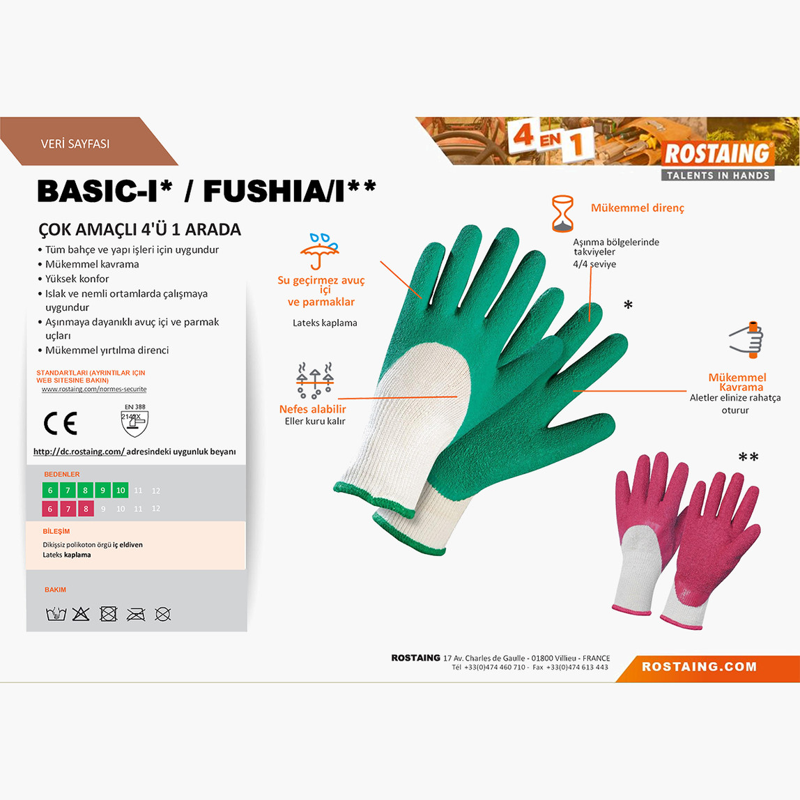    Rostaing FUSHIA-IT07 Çok Amaçlı Eldiven No:7 - S 