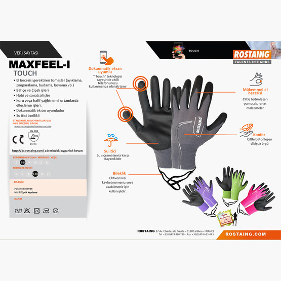 Rostaing MAXFEEL-IT09-10 Bahçe/Genel Kullanım Eldiven No:9-10 - L-XL