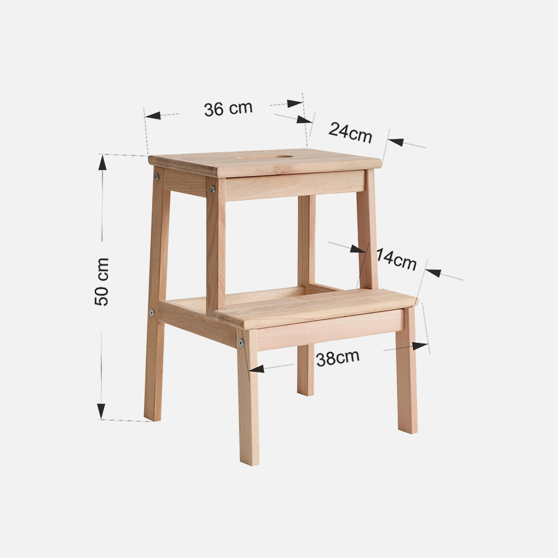    DBK Basamaklı Ahşap Merdiven Tabure 