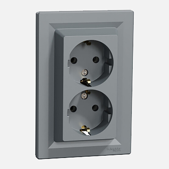 Schneider Çelik İkili Topraklı Priz