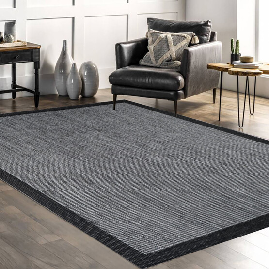 Crea Ando Bordürlü Halı Gri 80x300 cm