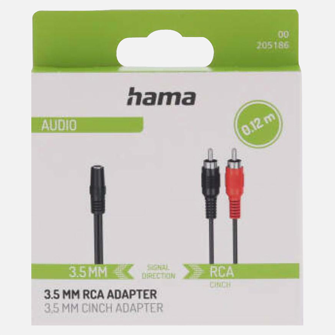    Hama 3.5 mm Soket 2 RCA Fiş Stereo 0.1 m 