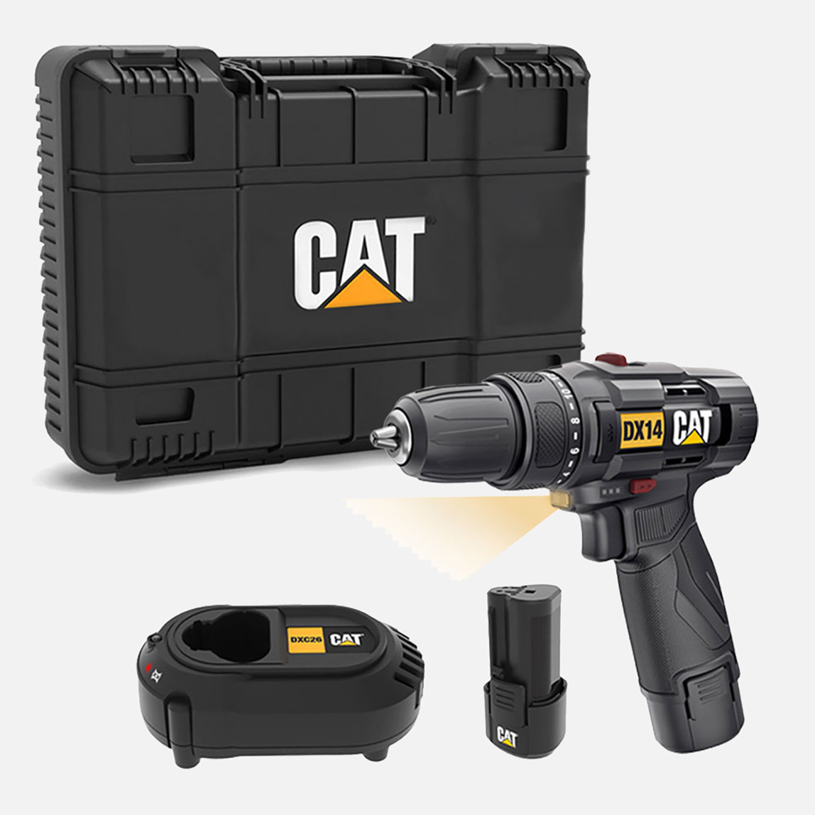    CAT DX14.2 12Volt/2.0Ah Li-ion Çift Akülü Profesyonel Şarjlı Matkap 