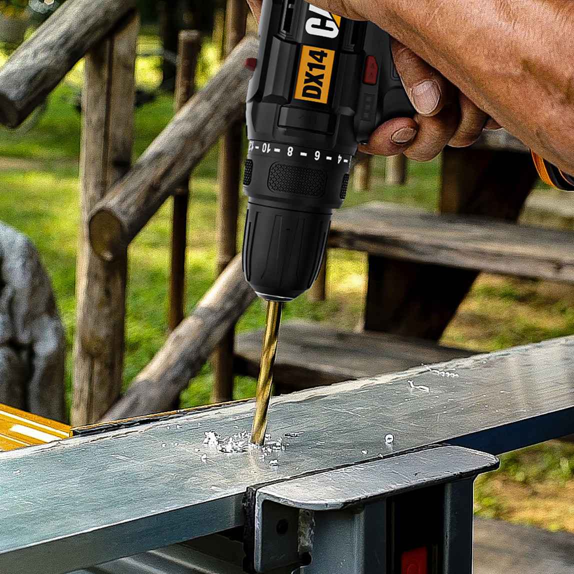    CAT DX14.2 12Volt/2.0Ah Li-ion Çift Akülü Profesyonel Şarjlı Matkap 