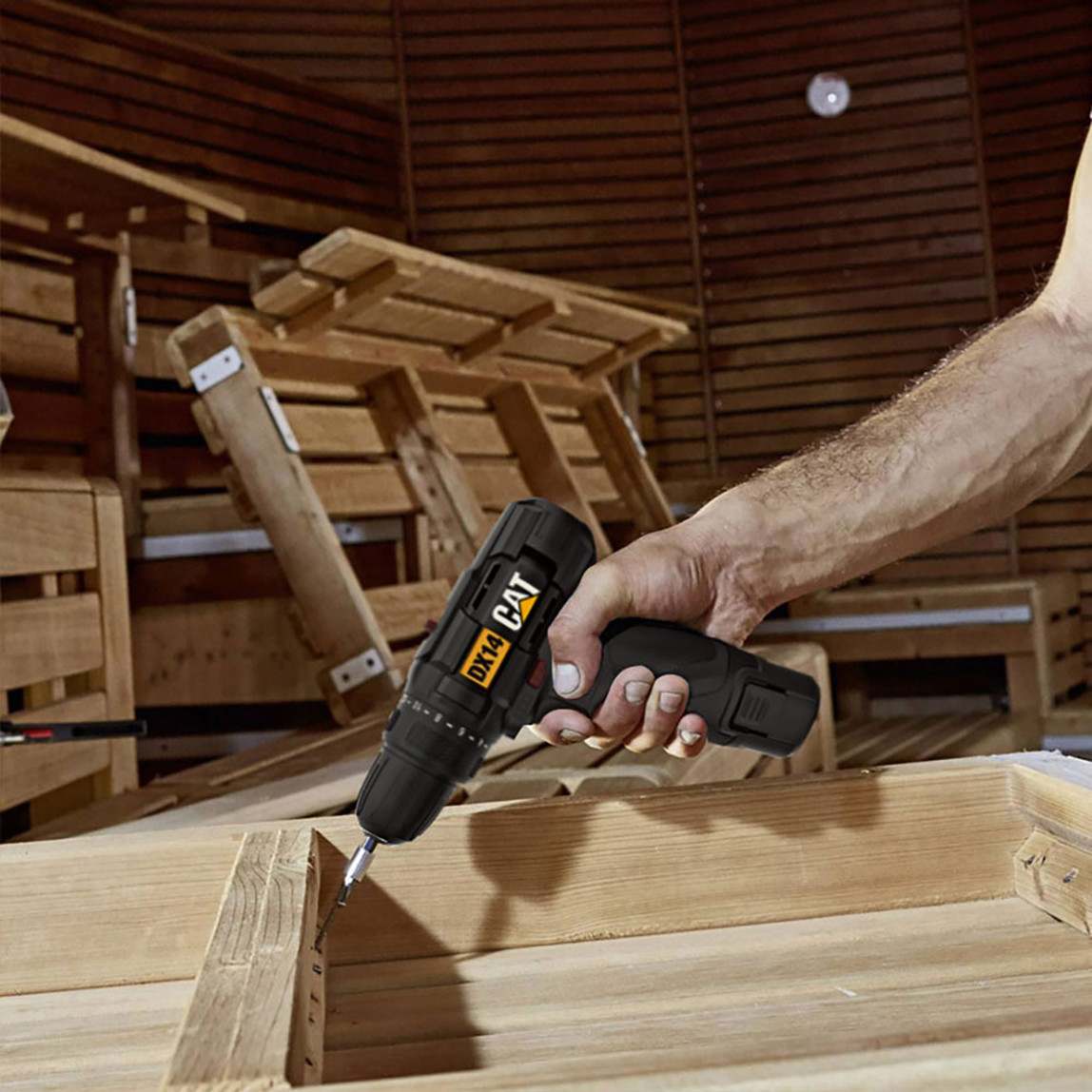    CAT DX14.2 12Volt/2.0Ah Li-ion Çift Akülü Profesyonel Şarjlı Matkap 