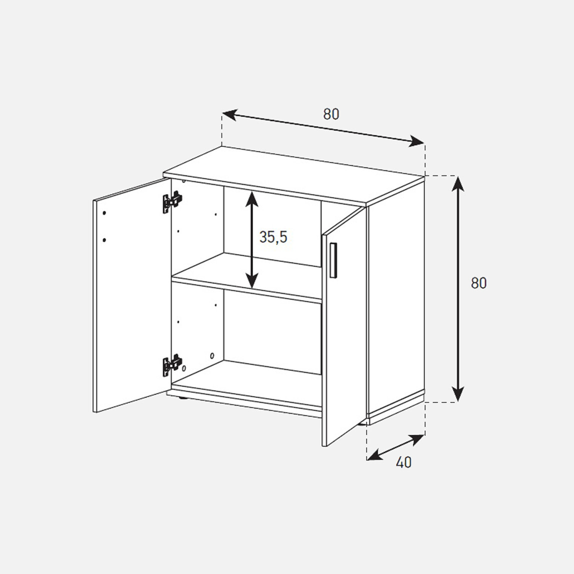    Sonorous 2 Kapaklı Çok Amaçlı Dolap Ceviz 