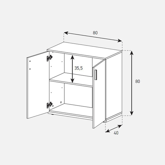 Sonorous 2 Kapaklı Çok Amaçlı Dolap Ceviz