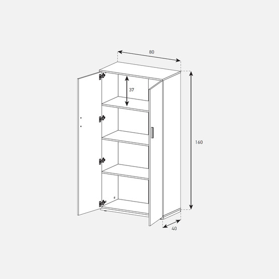 Sonorous 2 Kapaklı Çok Amaçlı Dolap Ceviz